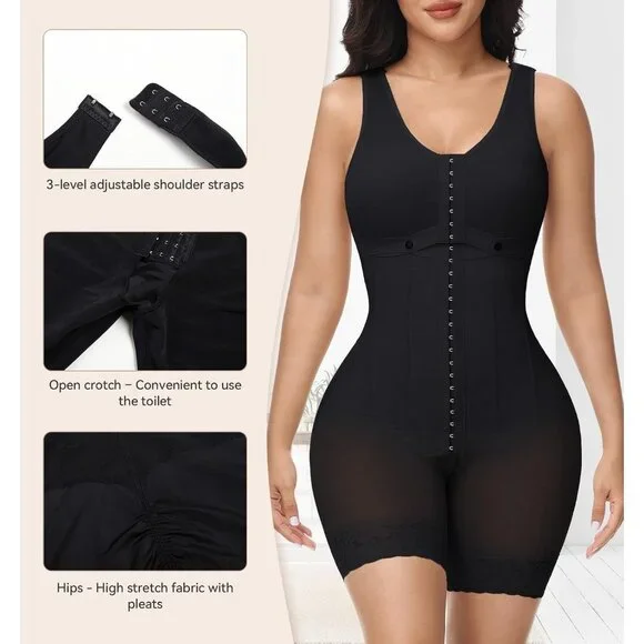 Women's Shapewear Postpartum Garment Tummy Control Surgery Black Body Shaper - Picture 4 of 5